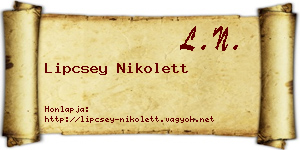 Lipcsey Nikolett névjegykártya