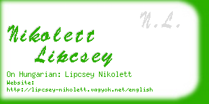 nikolett lipcsey business card